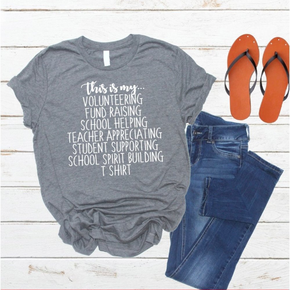This is My Volunteering PTA School Spirit Teacher Shirt PTO Class Volunteer